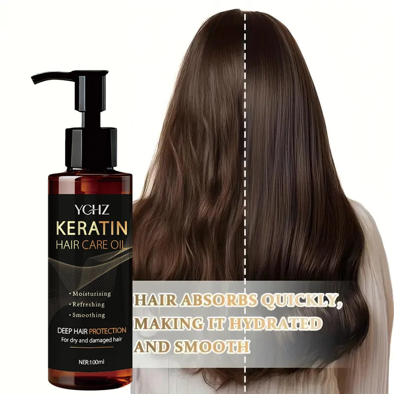 Eleeles Keratin Hair Oil – Instant Shine, Frizz Control & Deep Moisture, 100ml