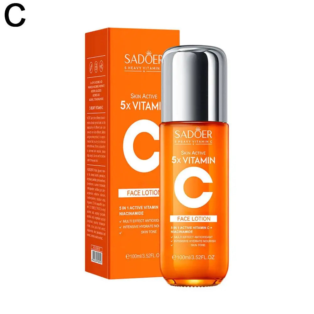 SADOER 5X VC Skin Care Set Face Cleanser Eye Cream Niacinamide Brightening Anti Oxidation Collagen Boost Firming Facial Care