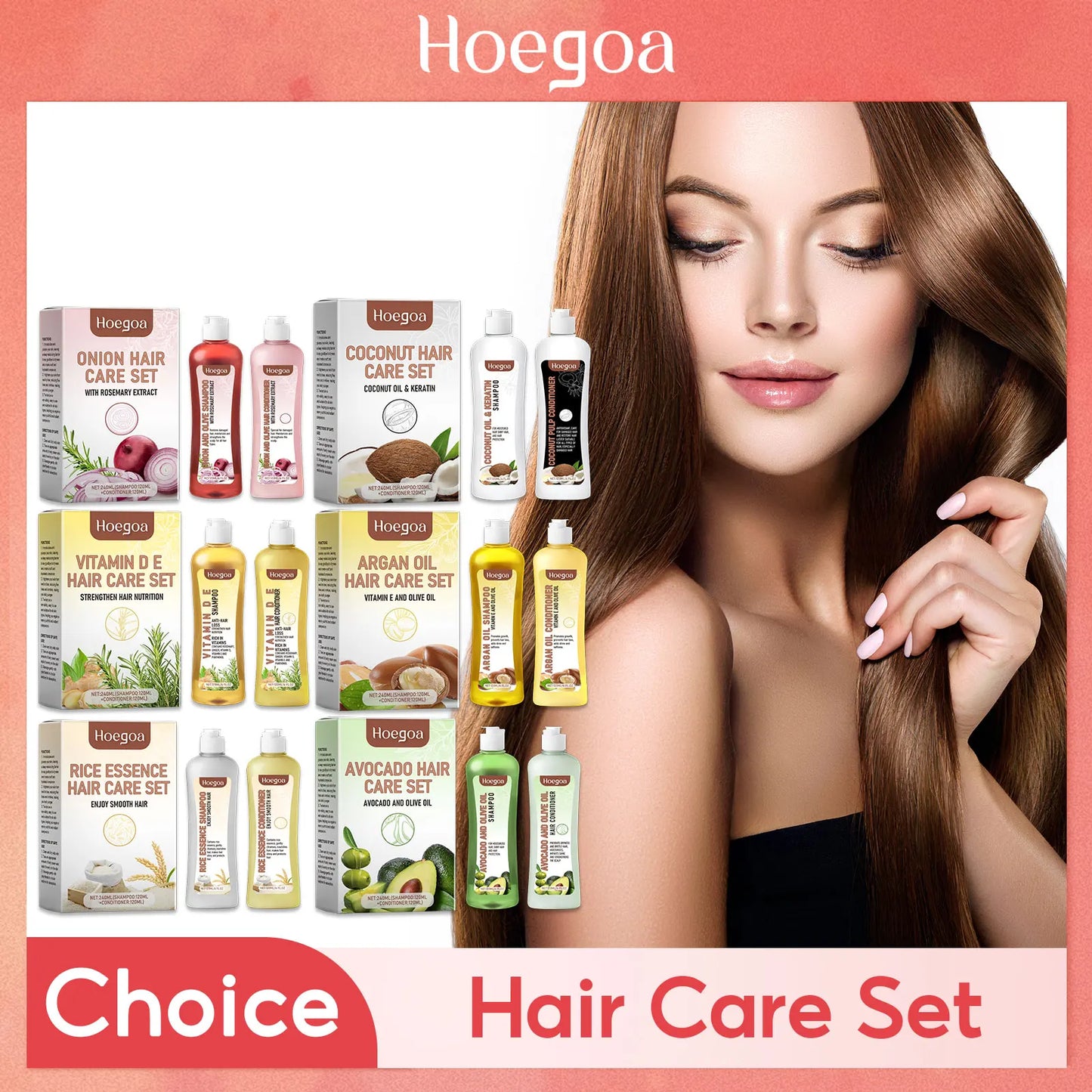Eleeles Hair Growth Shampoo & Conditioner Set – Natural Plant Oils, Repairs & Strengthens, 120ml x2