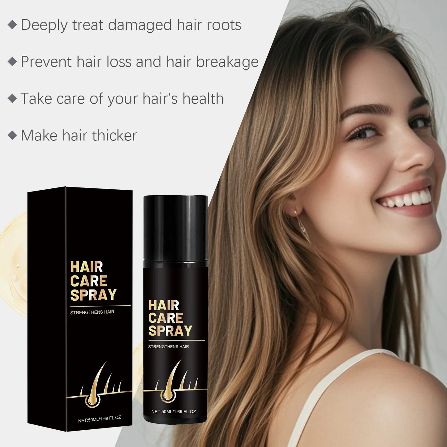 Eleeles Ginger Hair Care Spray – Nourishing, Anti Hair Loss & Root Treatment, 50ml