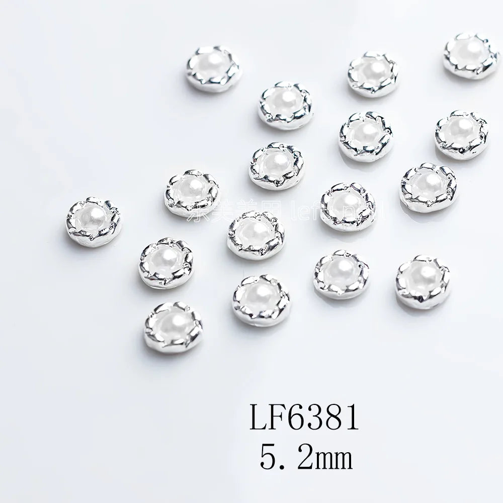 Nail Care Edging Pearl Flat Bottom Semicircle Alloy DIY Nail Paste Nail Care Accessories