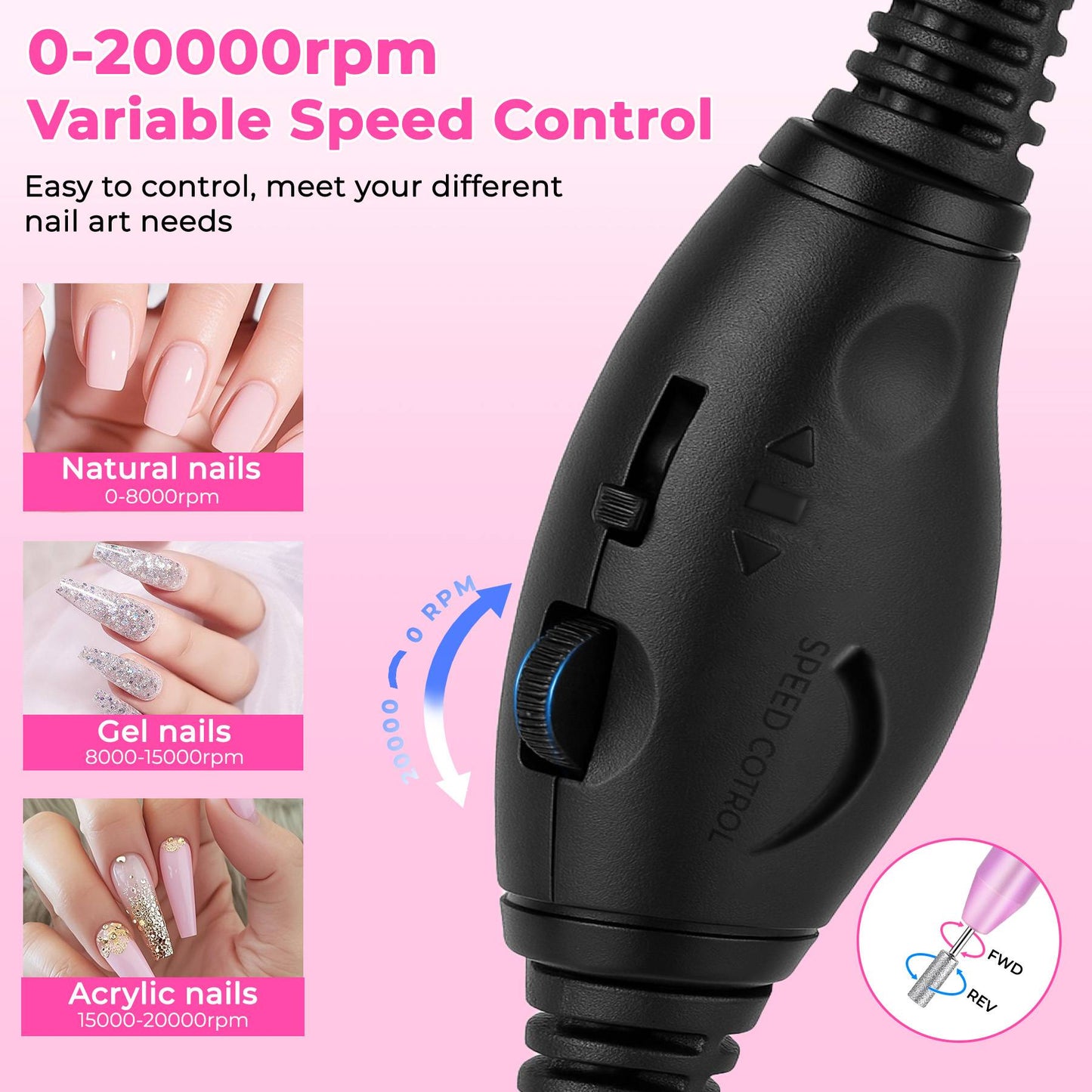 Professional Portable Electric Nail Drill – Manicure & Pedicure Kit