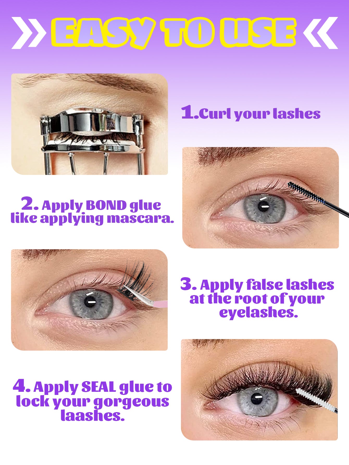 Hybrid False Eyelash Extension Set – 4 Styles