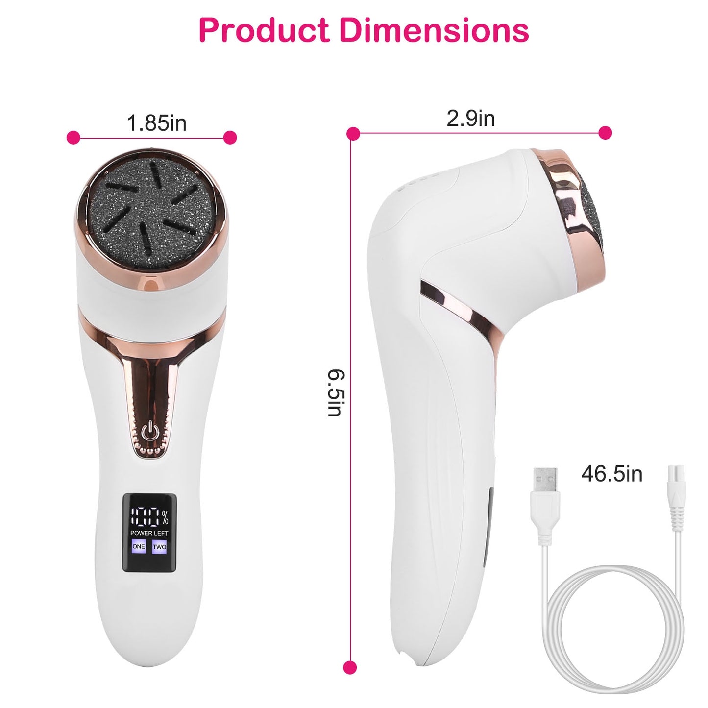 Professional Electric Foot Callus Remover - 17-Piece Pedicure Kit hand roller