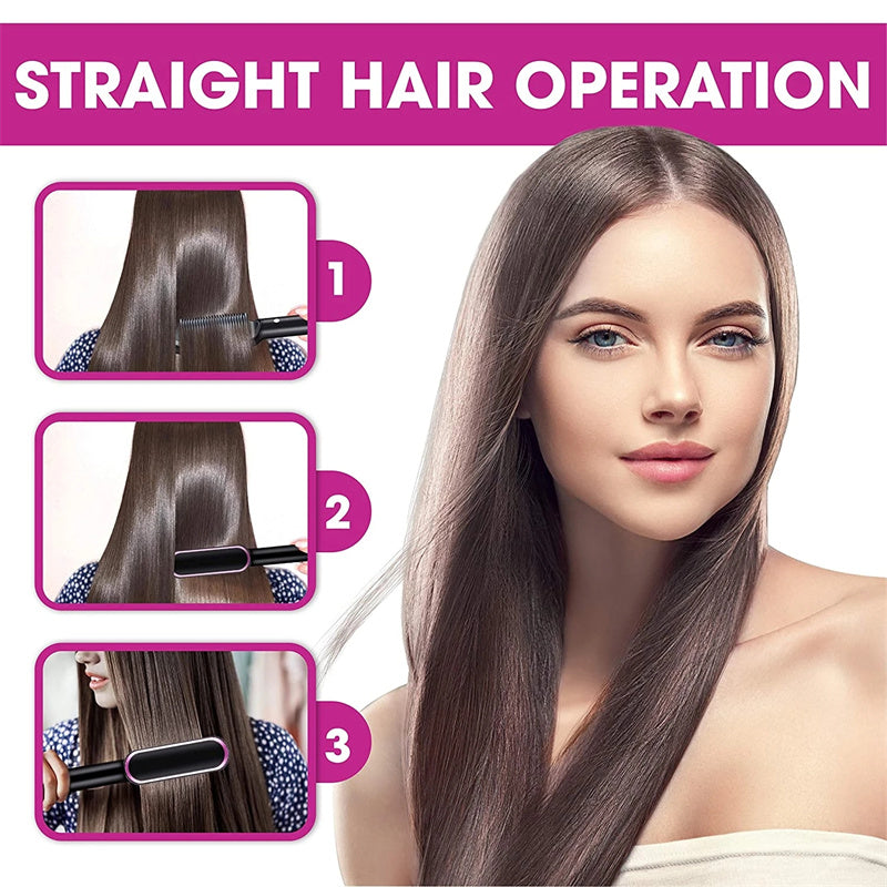 Professional 2-in-1 Ionic Hair Straightener Brush