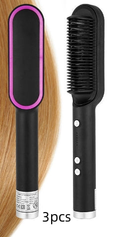 Professional 2-in-1 Ionic Hair Straightener Brush