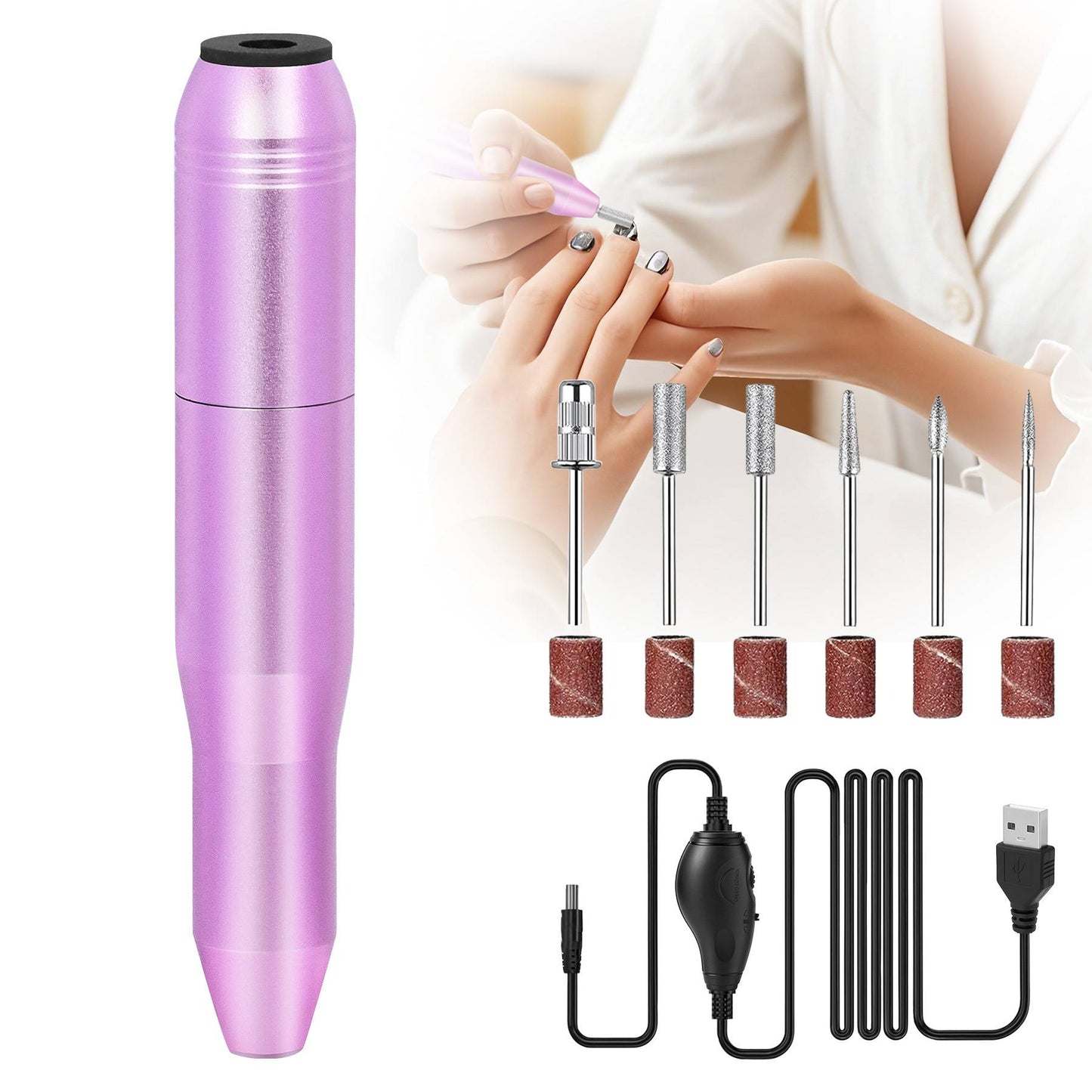Professional Portable Electric Nail Drill – Manicure & Pedicure Kit