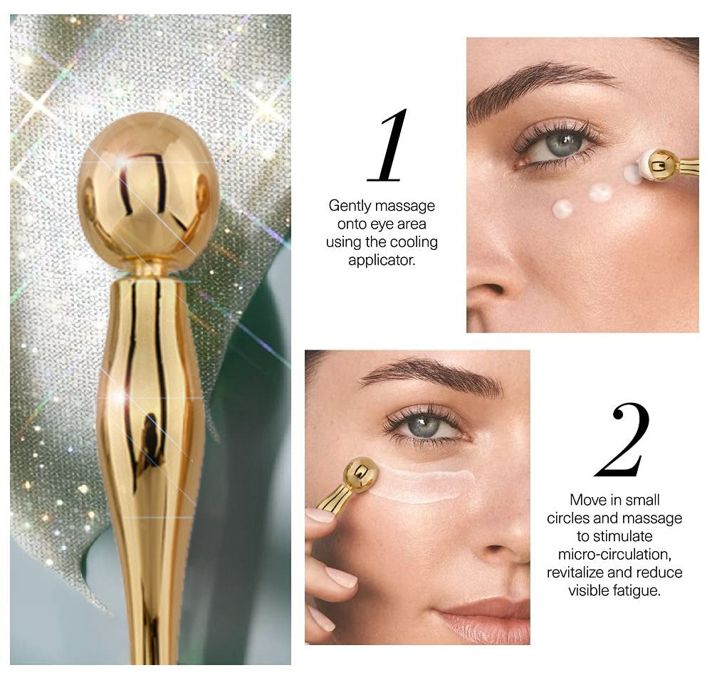 Golden Eye Cream Massager Wand | Zinc Alloy Applicator & Roller