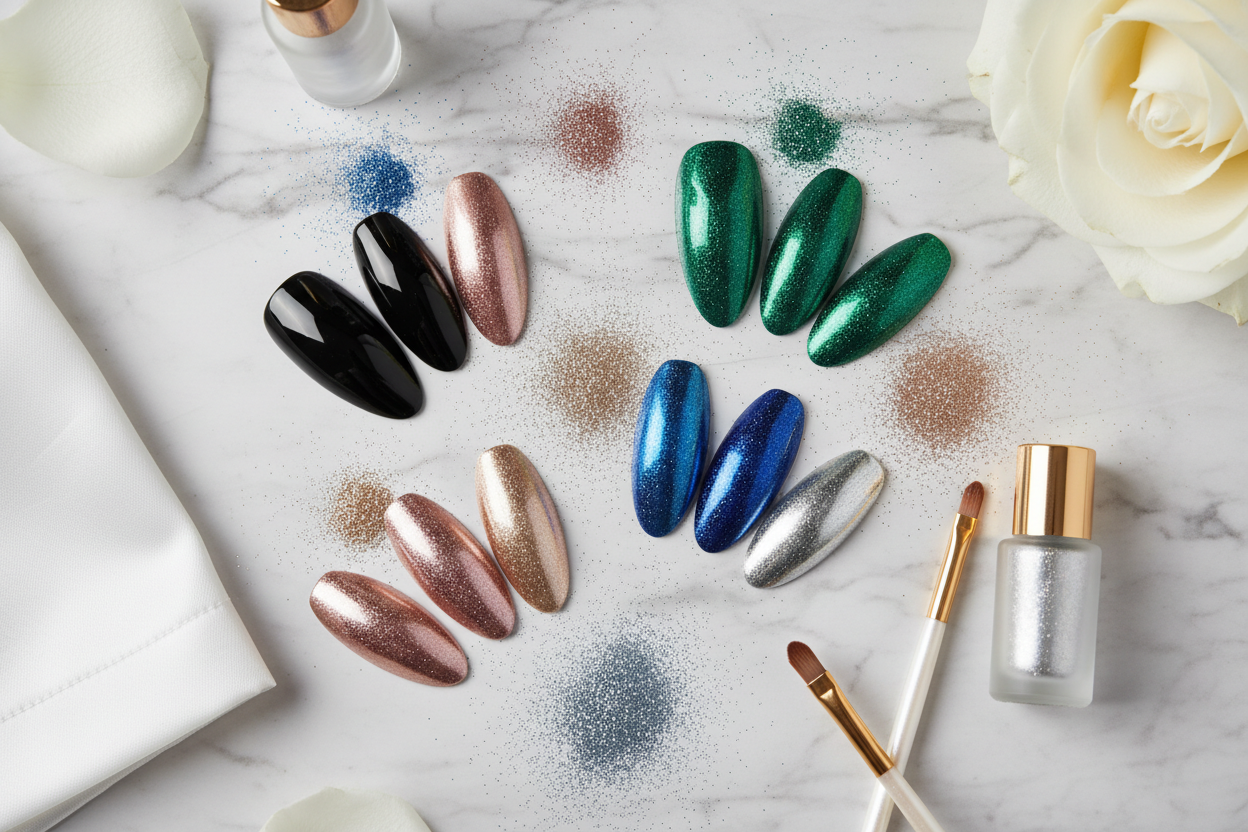 Chrome Mirror Nail Art