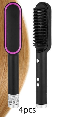 Professional 2-in-1 Ionic Hair Straightener Brush