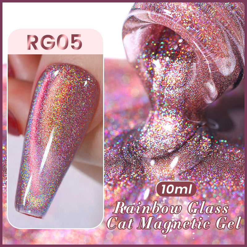 Aurora Rainbow Cat Eye Gel Polish