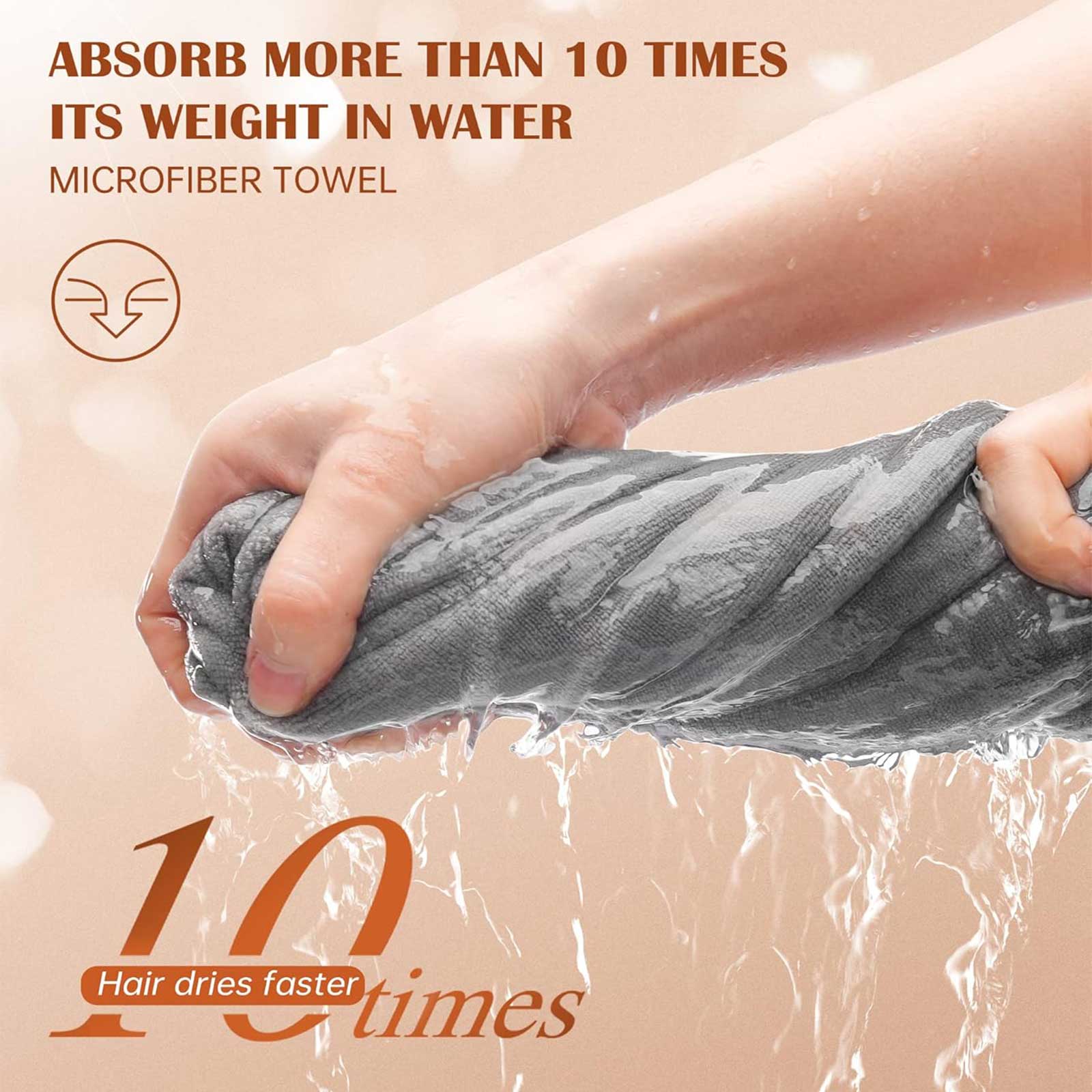 Ultra-Absorbent Microfiber Hair Towel Wrap - 3 Pack