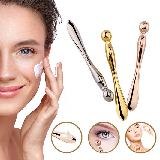 Golden Eye Cream Massager Wand | Zinc Alloy Applicator & Roller