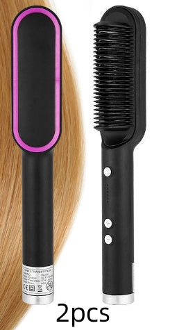Professional 2-in-1 Ionic Hair Straightener Brush