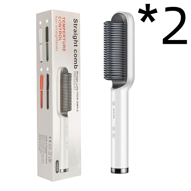 Professional 2-in-1 Ionic Hair Straightener Brush