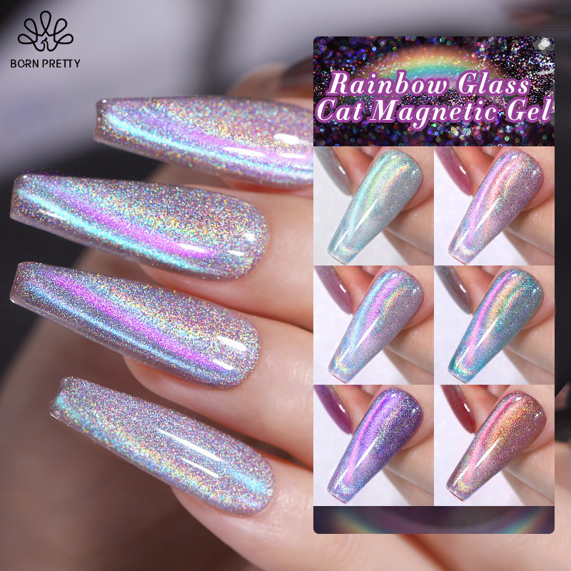 Aurora Rainbow Cat Eye Gel Polish
