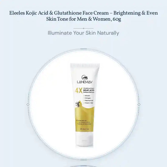 Eleeles Kojic Acid &amp; Glutathione Face Cream &ndash; Brightening &amp; Even Skin Tone for Men &amp; Women, 60g by@Outfy