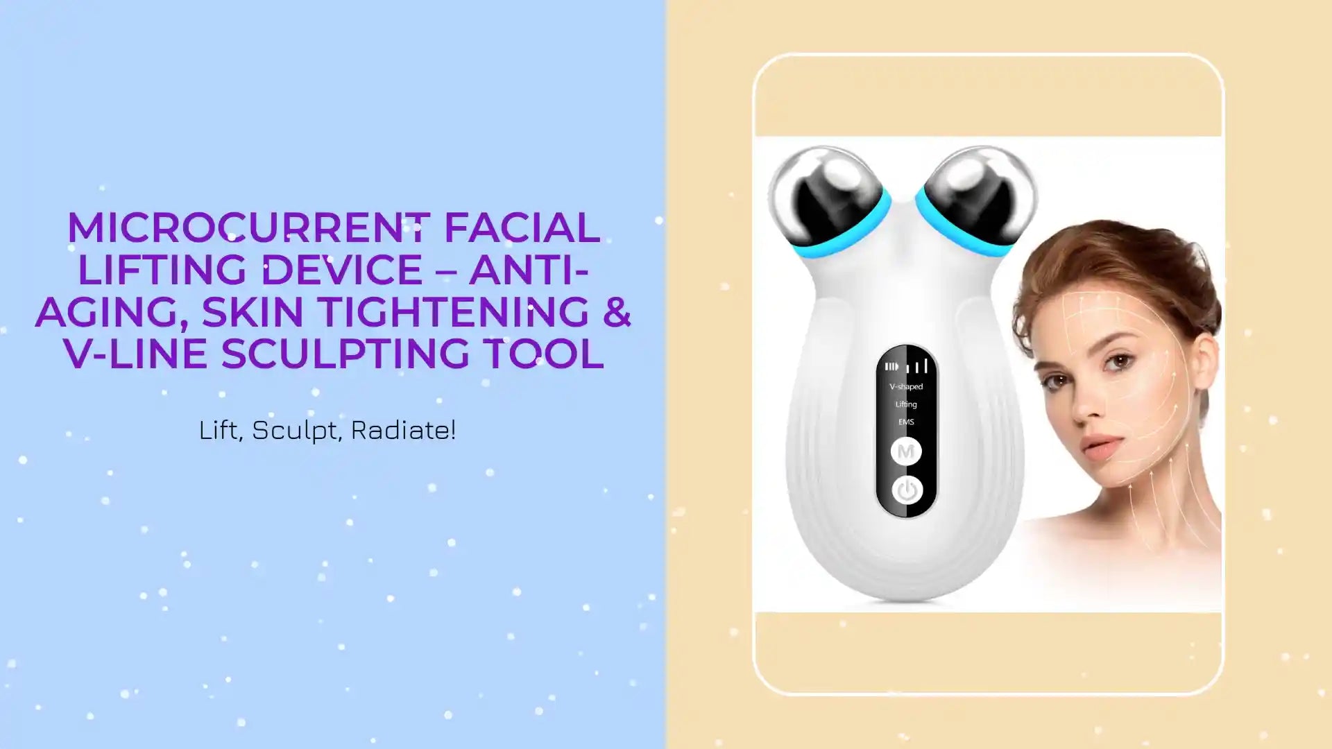 Microcurrent Facial Lifting Device &ndash; Anti-Aging, Skin Tightening & V-Line Sculpting Tool by@Outfy