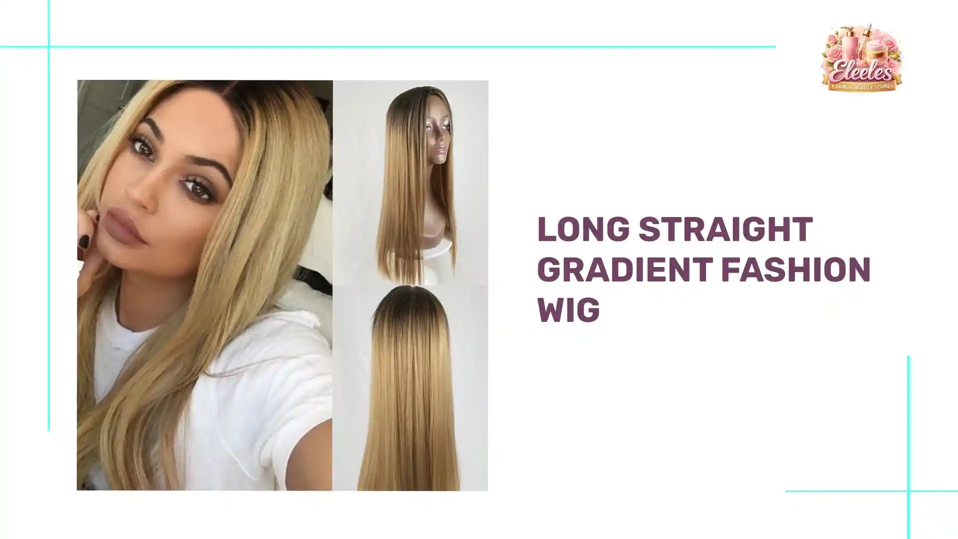 Long Straight Gradient Fashion Wig by@Outfy