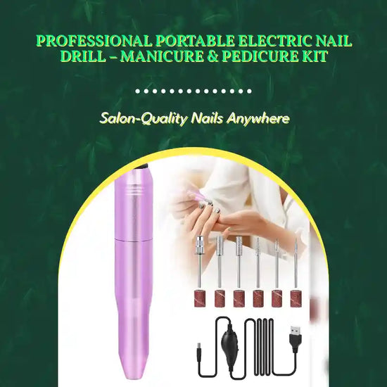 Professional Portable Electric Nail Drill &ndash; Manicure &amp; Pedicure Kit by@Outfy