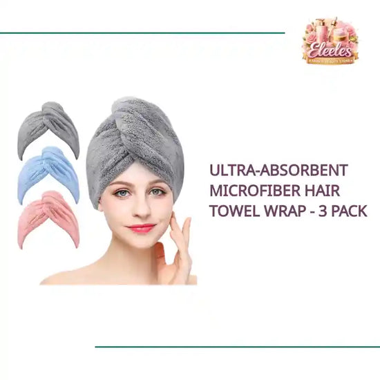 Ultra-Absorbent Microfiber Hair Towel Wrap - 3 Pack by@Outfy