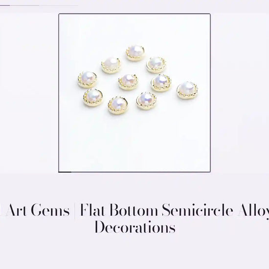 Pearl Nail Art Gems | Flat Bottom Semicircle Alloy DIY Nail Decorations by@Outfy