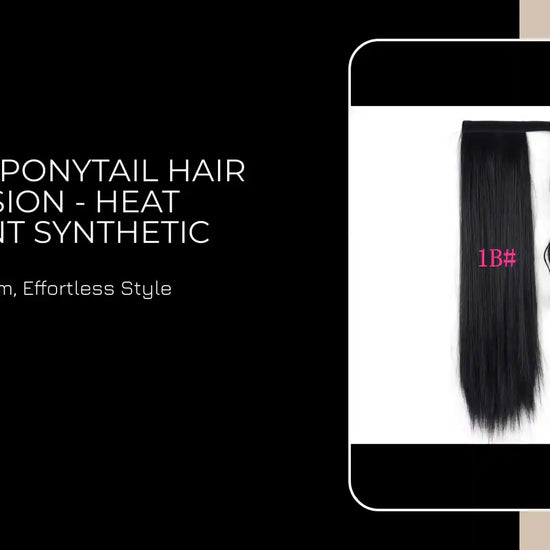 24" Clip-In Ponytail Hair Extension - Heat Resistant Synthetic by@Outfy