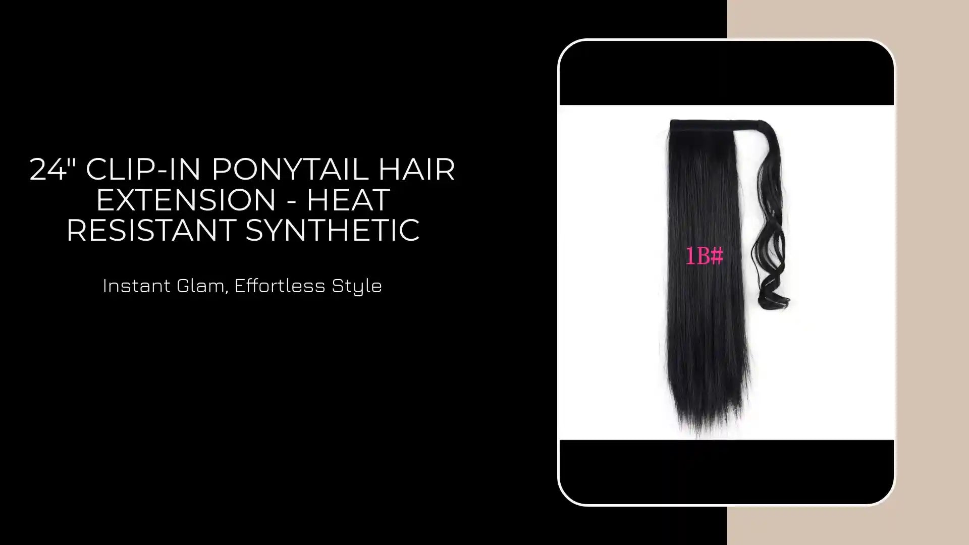 24" Clip-In Ponytail Hair Extension - Heat Resistant Synthetic by@Outfy
