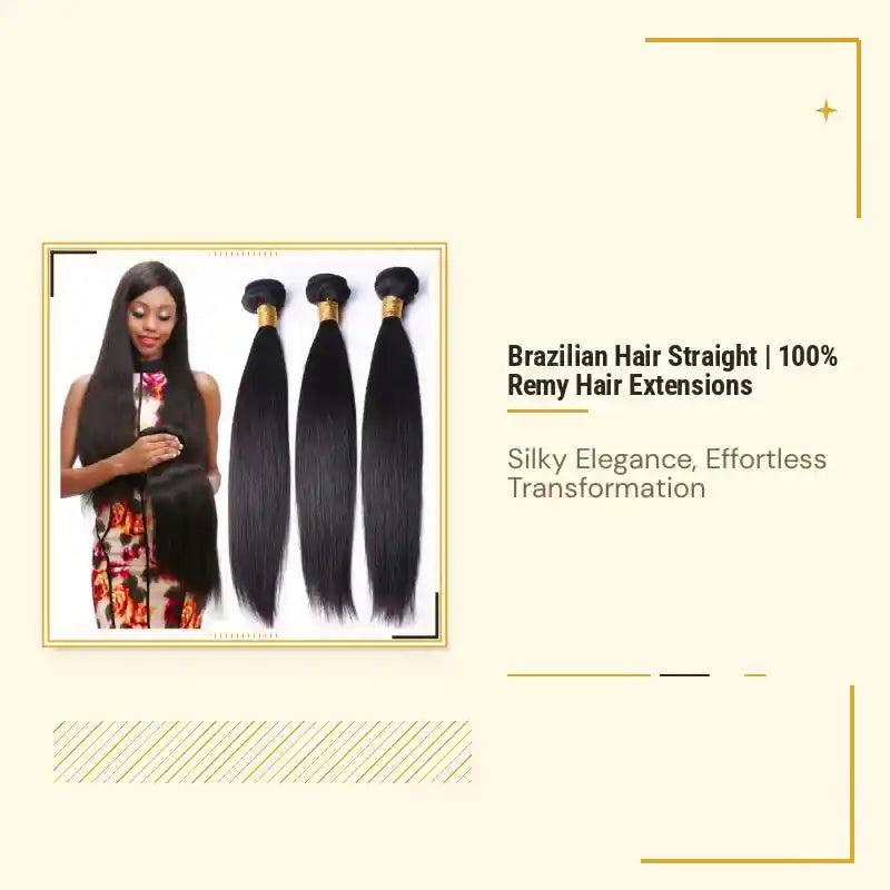 Brazilian Hair Straight | 100% Remy Hair Extensions by@Outfy