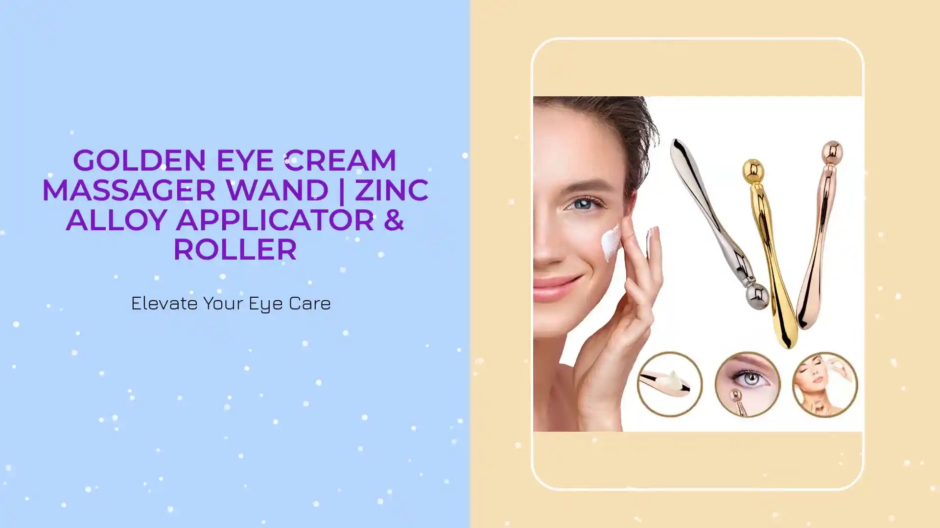 Golden Eye Cream Massager Wand | Zinc Alloy Applicator &amp; Roller by@Outfy