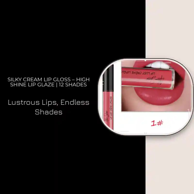 Silky Cream Lip Gloss &ndash; High Shine Lip Glaze | 12 Shades by@Outfy