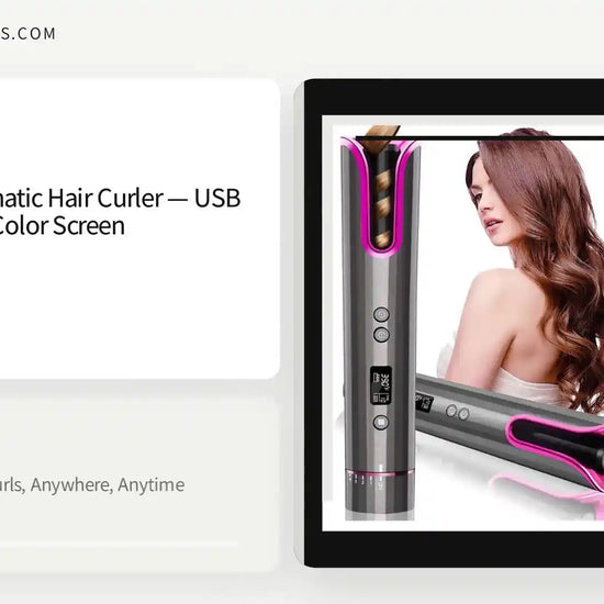 Wireless Automatic Hair Curler &mdash; USB Cordless with Color Screen by@Outfy