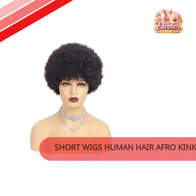 Short Wigs Human Hair Afro Kinky Curly by@Outfy