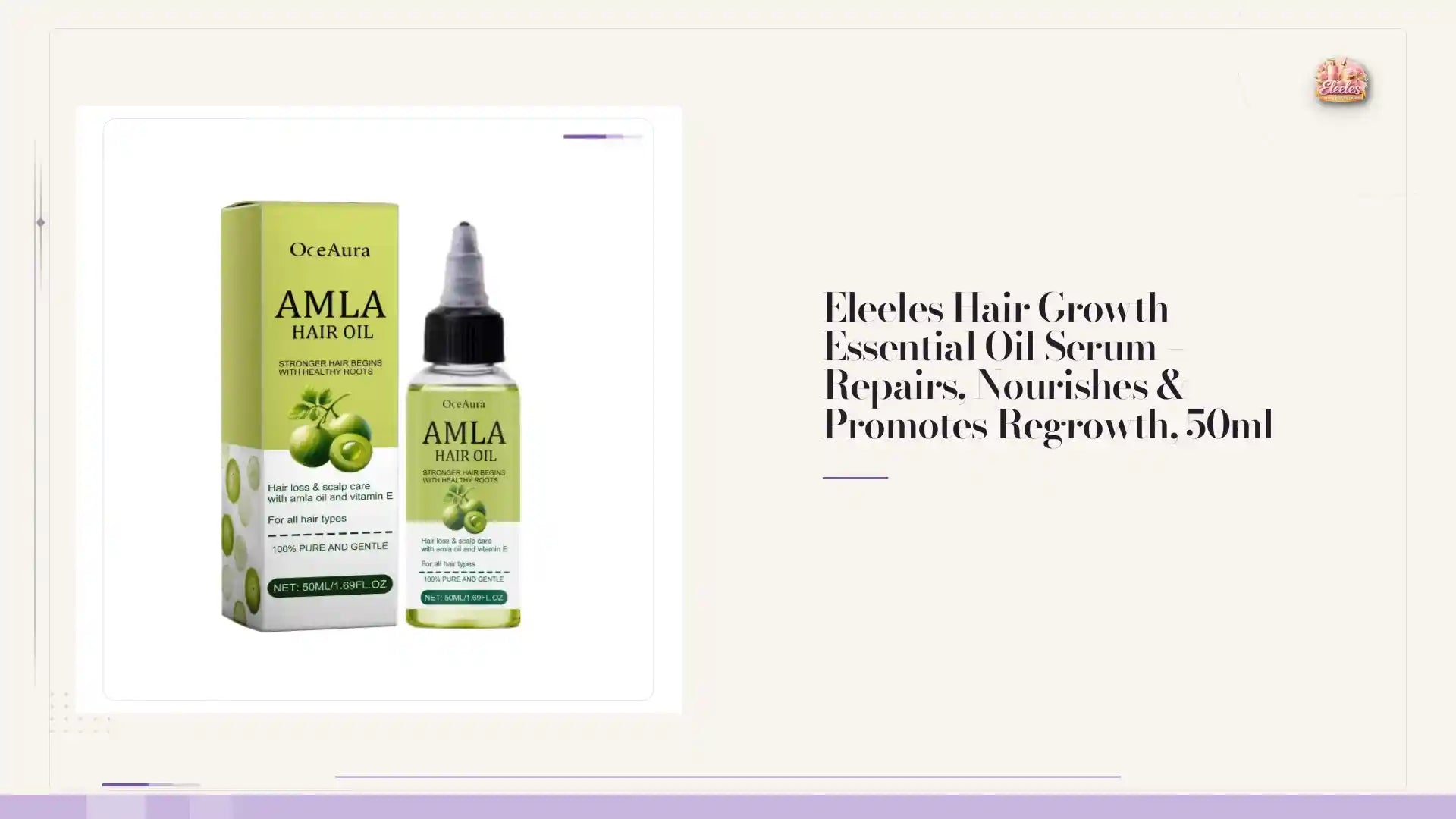 Eleeles Hair Growth Essential Oil Serum &ndash; Repairs, Nourishes & Promotes Regrowth, 50ml by@Outfy