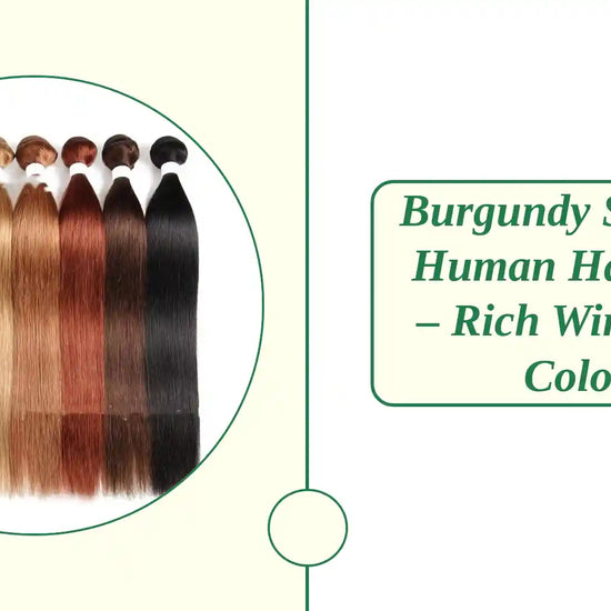 Burgundy Straight Human Hair Wig &ndash; Rich Wine-Red Color by@Outfy