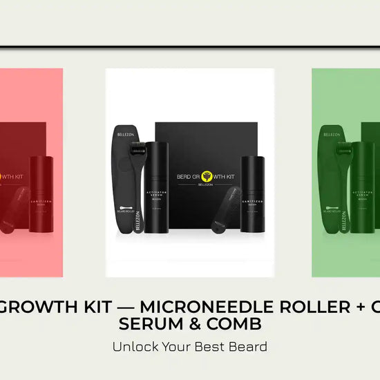 Beard Growth Kit &mdash; Microneedle Roller + Growth Serum &amp; Comb by@Outfy