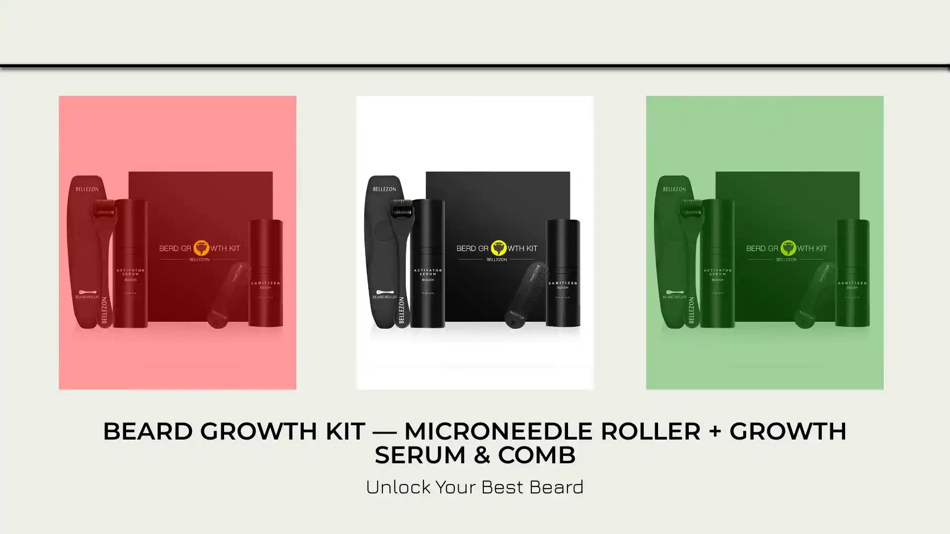 Beard Growth Kit &mdash; Microneedle Roller + Growth Serum & Comb by@Outfy