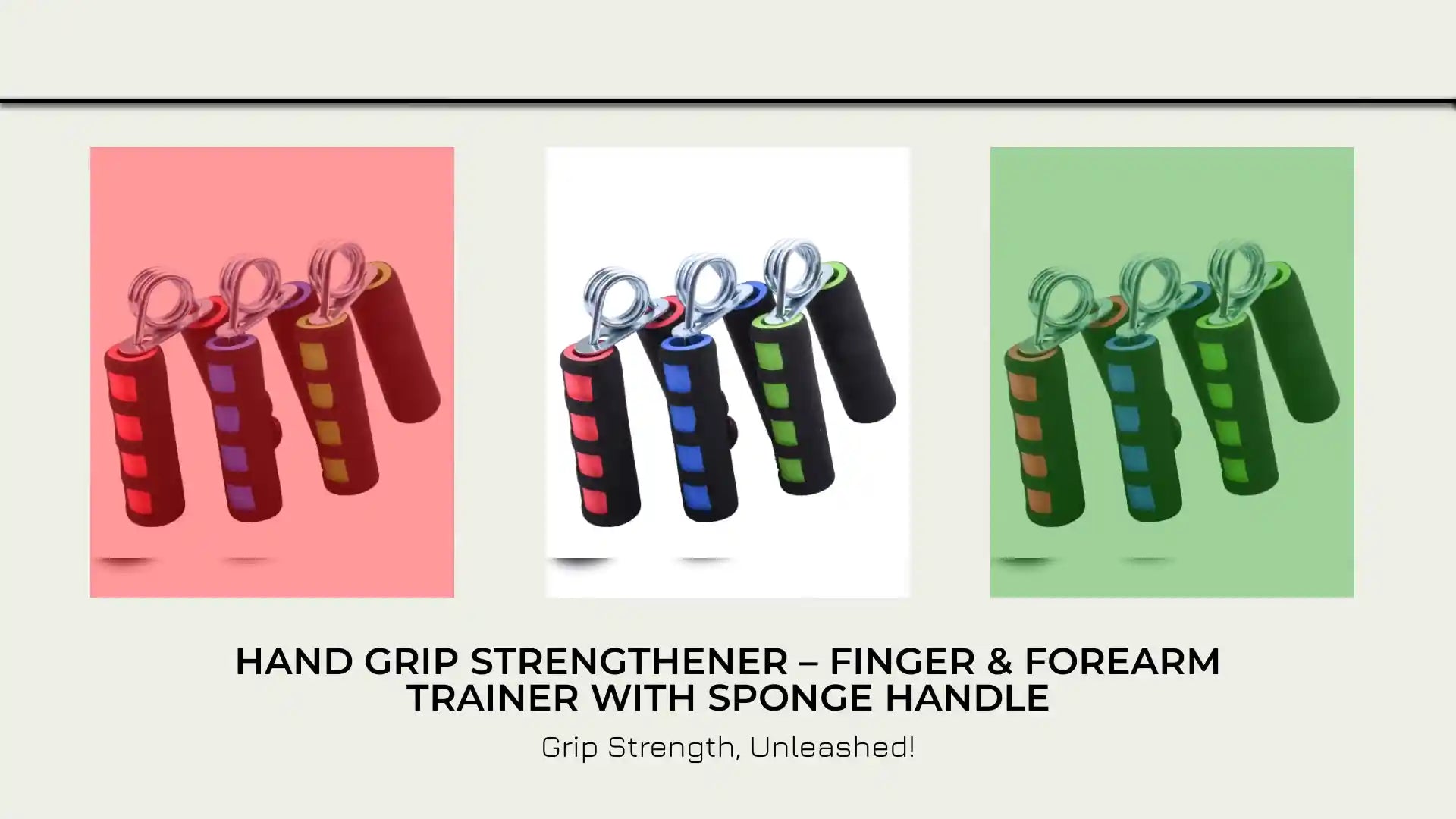 Hand Grip Strengthener &ndash; Finger &amp; Forearm Trainer with Sponge Handle by@Outfy
