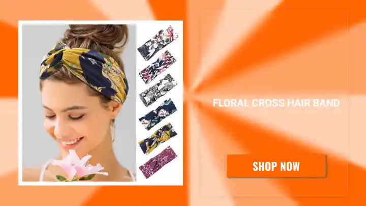 Floral cross hair band by@Outfy