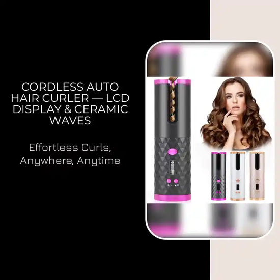 Cordless Auto Hair Curler &mdash; LCD Display &amp; Ceramic Waves by@Outfy