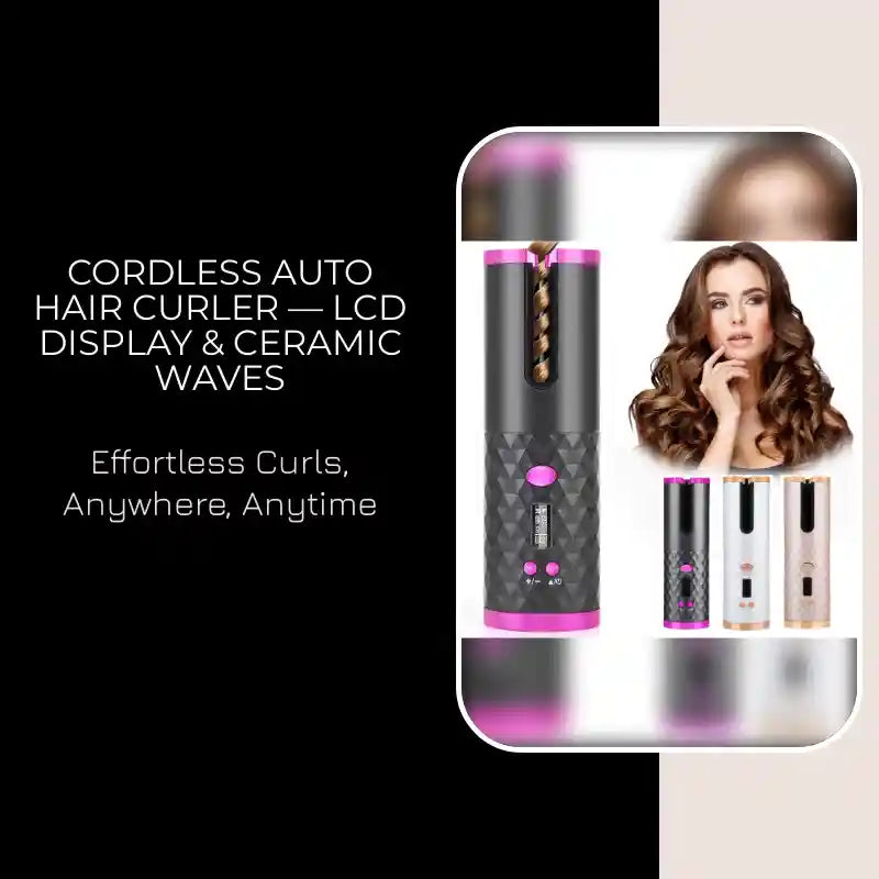 Cordless Auto Hair Curler &mdash; LCD Display & Ceramic Waves by@Outfy