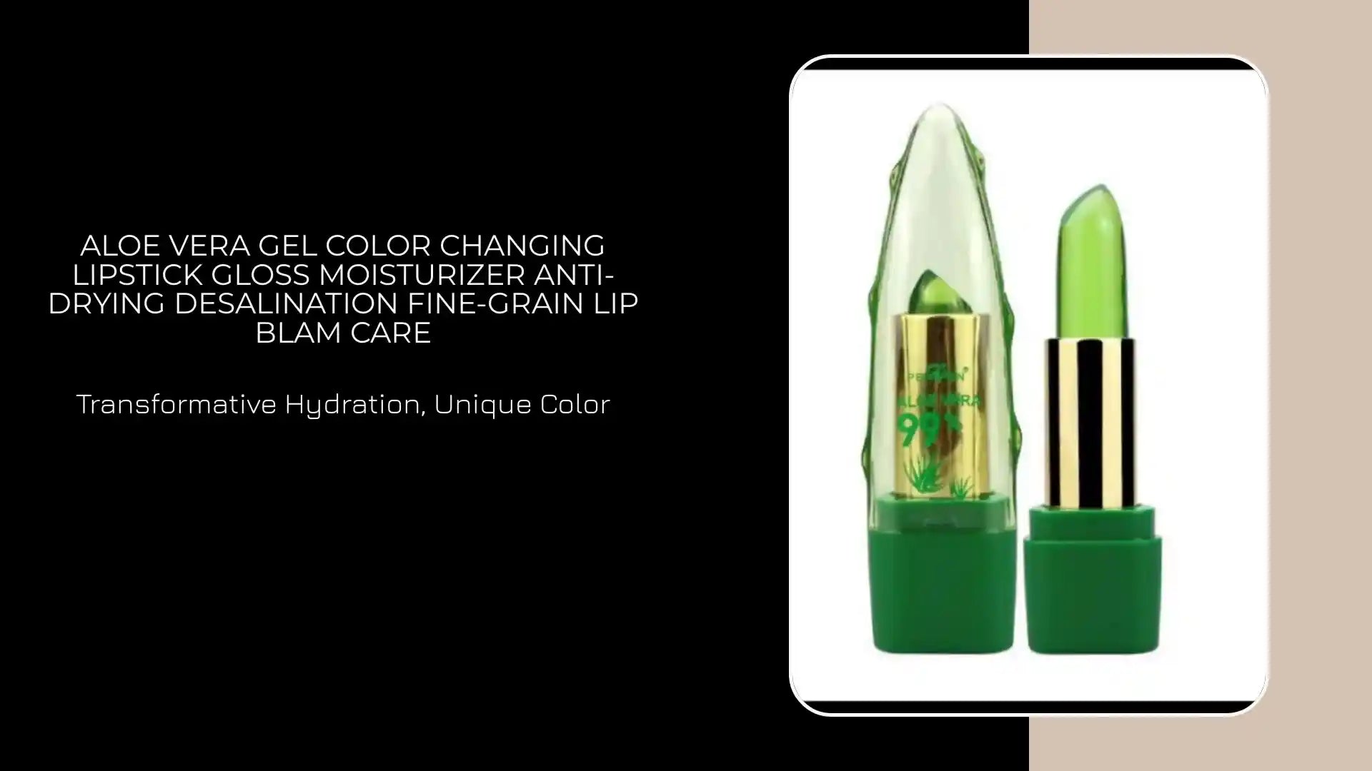 Aloe Vera Gel Color Changing Lipstick Gloss Moisturizer Anti-drying Desalination Fine-grain Lip Blam Care by@Outfy