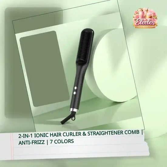 2-in-1 Ionic Hair Curler &amp; Straightener Comb | Anti-Frizz | 7 Colors by@Outfy
