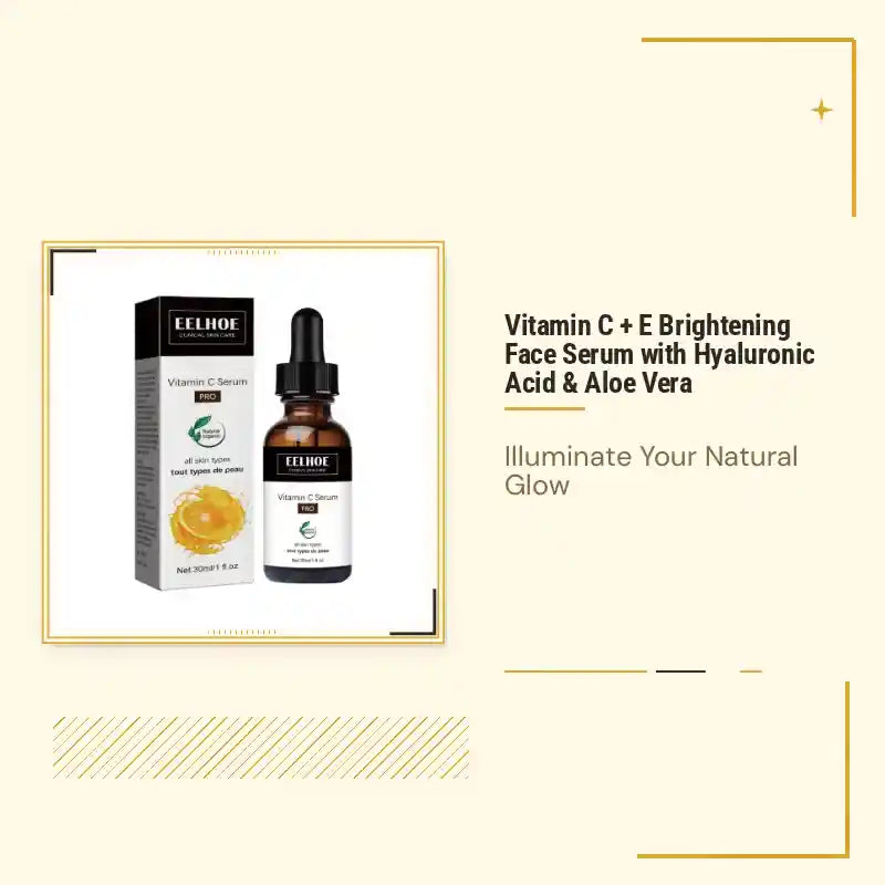 Vitamin C + E Brightening Face Serum with Hyaluronic Acid & Aloe Vera by@Outfy