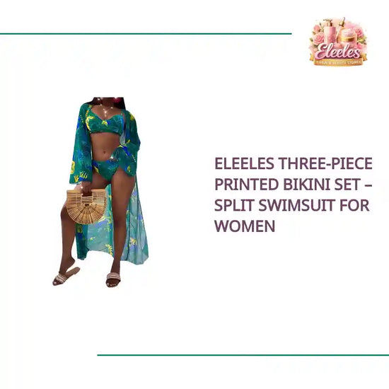 Eleeles Three-Piece Printed Bikini Set &ndash; Split Swimsuit for Women by@Outfy