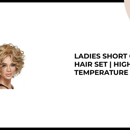 Ladies Short Curly Hair Set | High Temperature Silk Wig by@Outfy