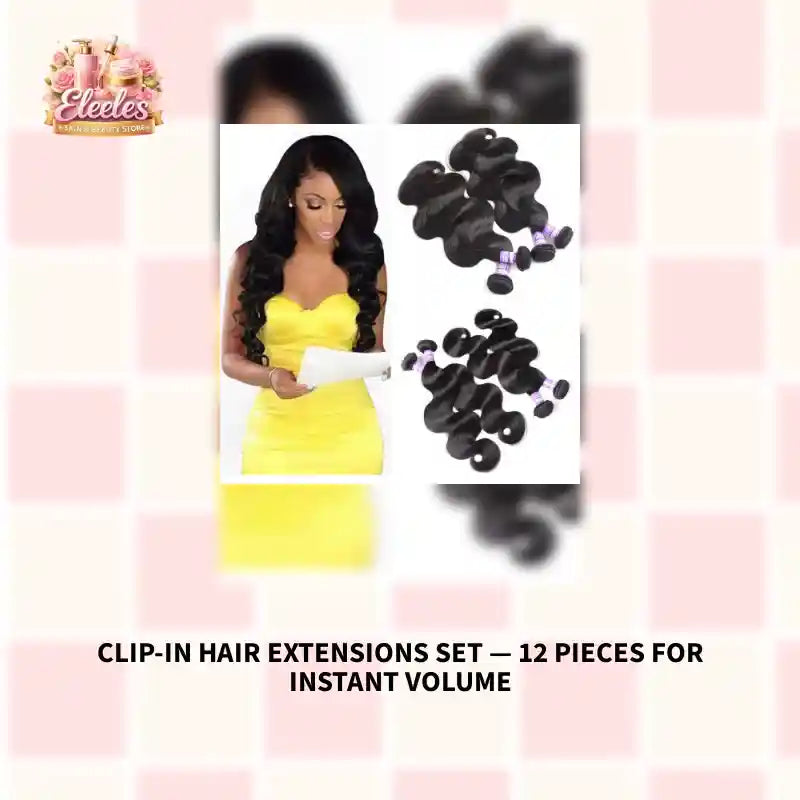 Clip-In Hair Extensions Set &mdash; 12 Pieces for Instant Volume by@Outfy