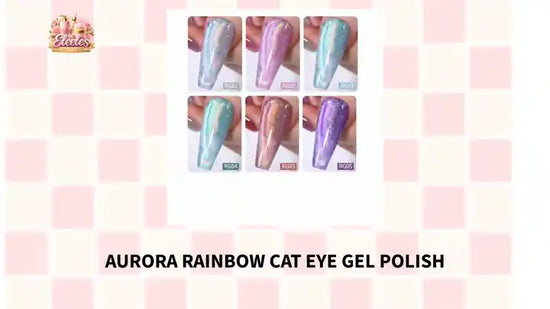Aurora Rainbow Cat Eye Gel Polish by@Outfy