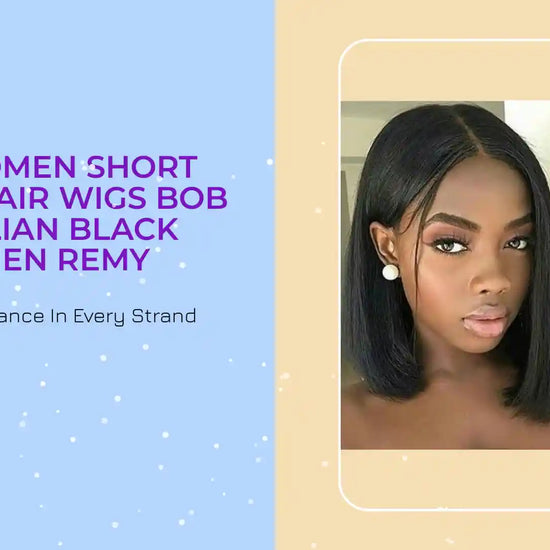 Wig Women Short Human Hair Wigs Bob Brazilian Black Women Remy by@Outfy