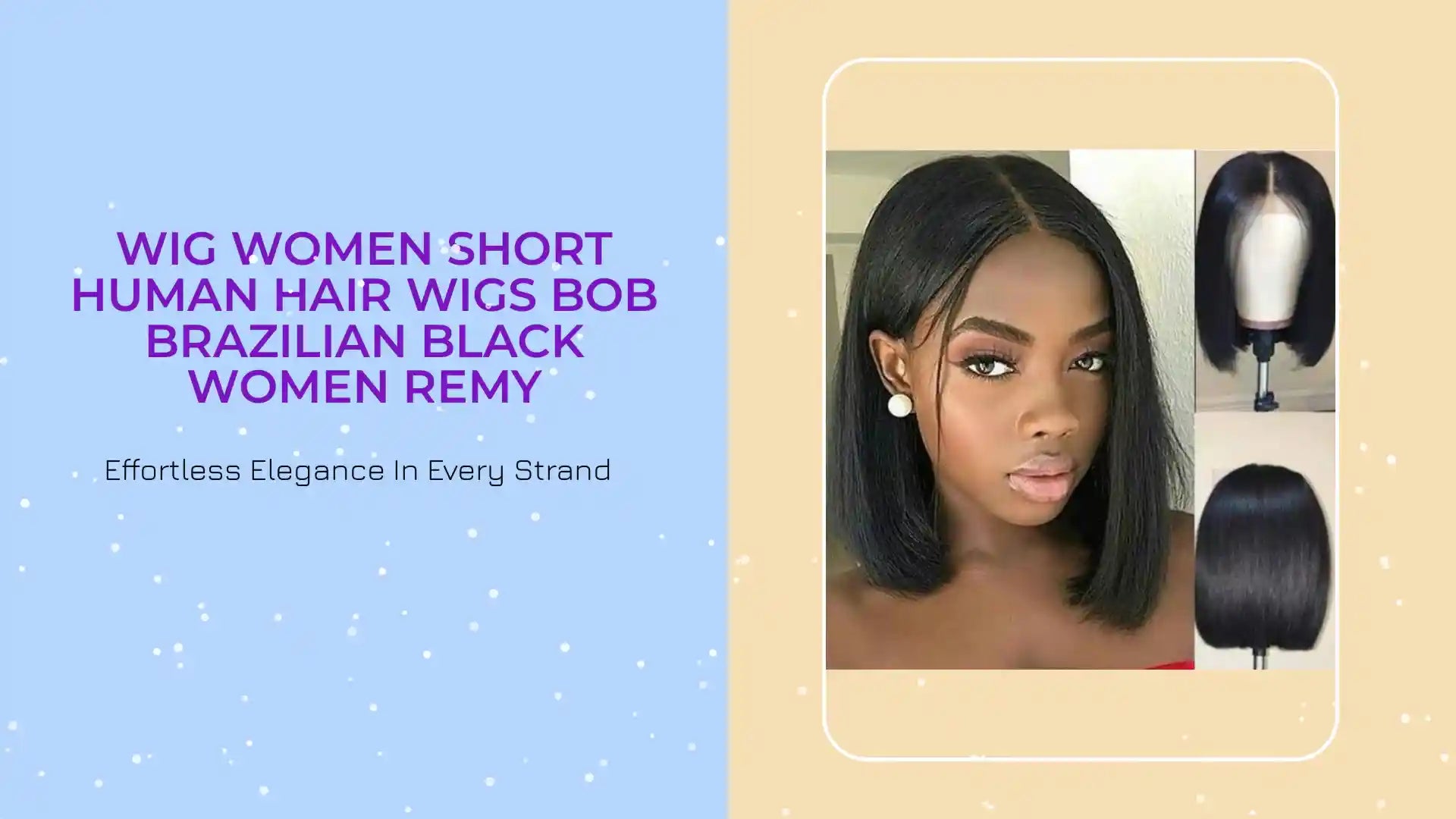 Wig Women Short Human Hair Wigs Bob Brazilian Black Women Remy by@Outfy
